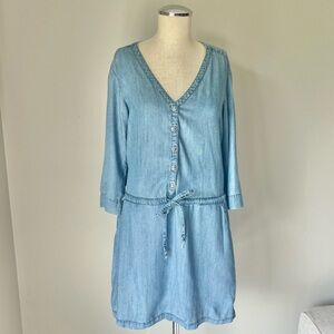 Michael Stars Linen Denim Tencel Shirt Dress